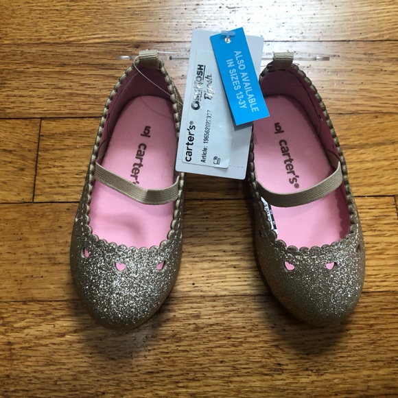 Carter's Shoes Nwt Carters Gold Sparkly Mary Jane Size 5 Dress